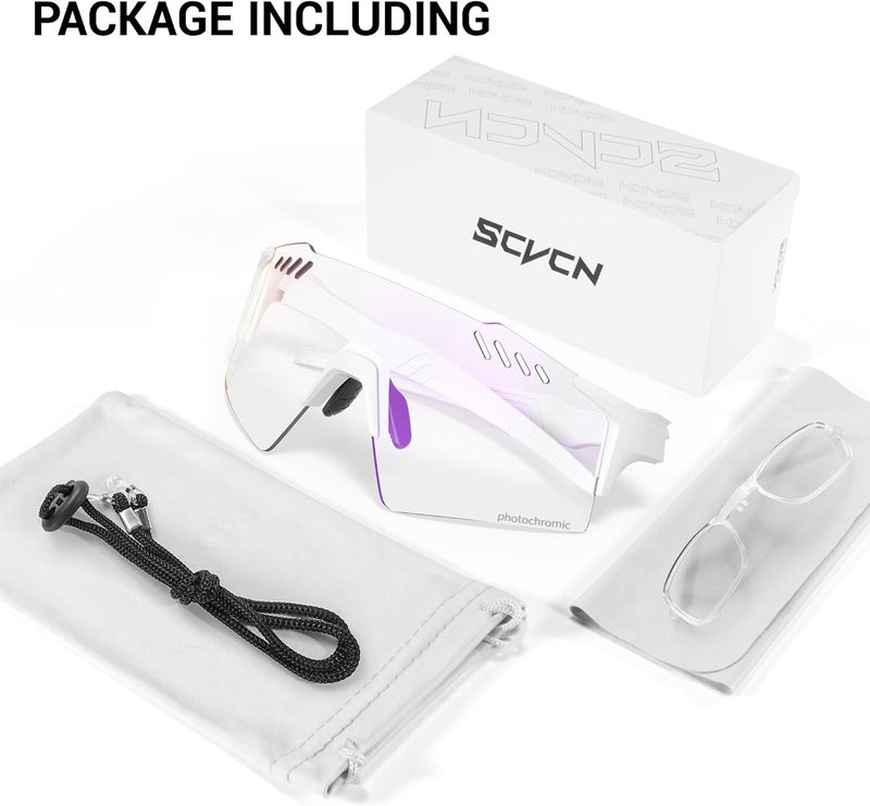 SCVCN نظارات رياضية متغيرة اللون لحماية UV400 للنساء والرجال نظارات رياضية TR90 للدراجات الجبلية والجري S9A2 - Image 5